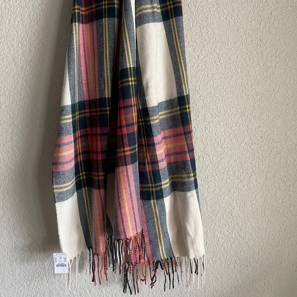 J. Crew Plaid Wool Winter Scarf